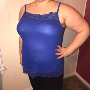 Shiny blue camisole